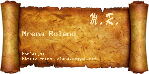 Mrena Roland névjegykártya